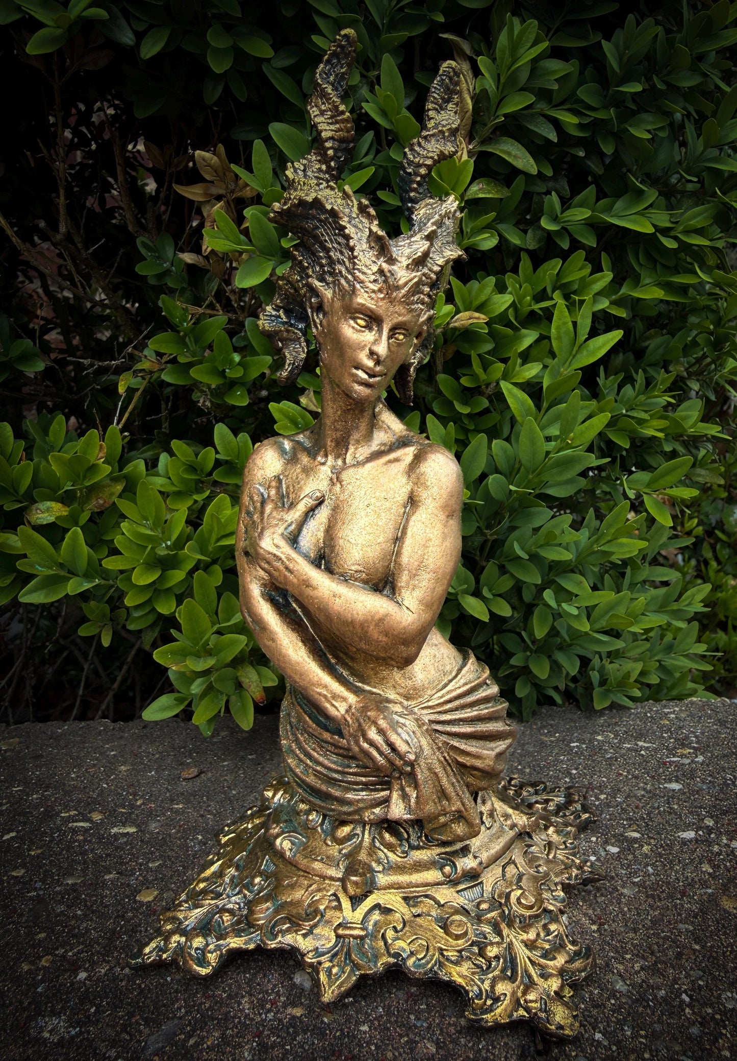 Demeter's Grief Statue, Hand Painted Resin Sculpture | Mythical Goddess Figurine | Gothic Dark Fantasy Art