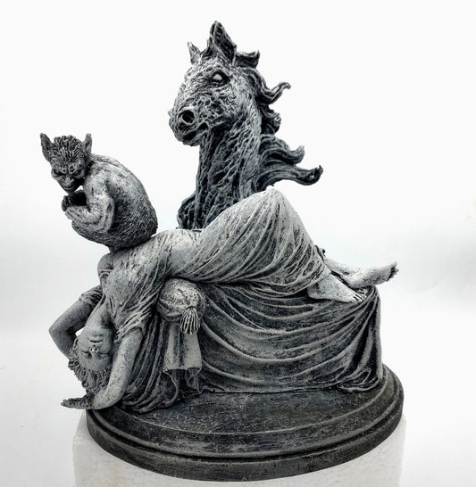 Statue of Henry Fuseli's "The Nightmare”,  Hand Painted Resin Sculpture | Victorian Gothic Figurine | Gothic Decor Dark Fantasy Gift