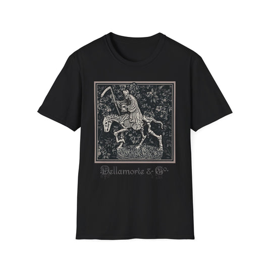 Triumph of Death Shirt | Grim Reaper Tee by Dellamorte | Four Horsemen Memento Mori Halloween Art T-Shirt | Dark Medieval Gothic Apparel