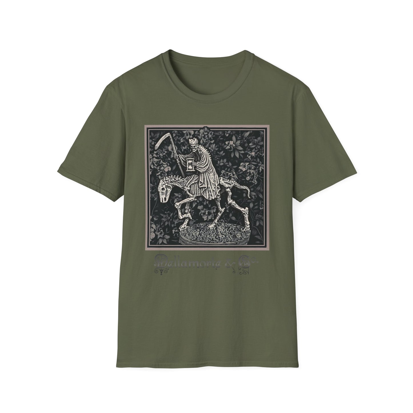 Triumph of Death Shirt | Grim Reaper Tee by Dellamorte | Four Horsemen Memento Mori Halloween Art T-Shirt | Dark Medieval Gothic Apparel