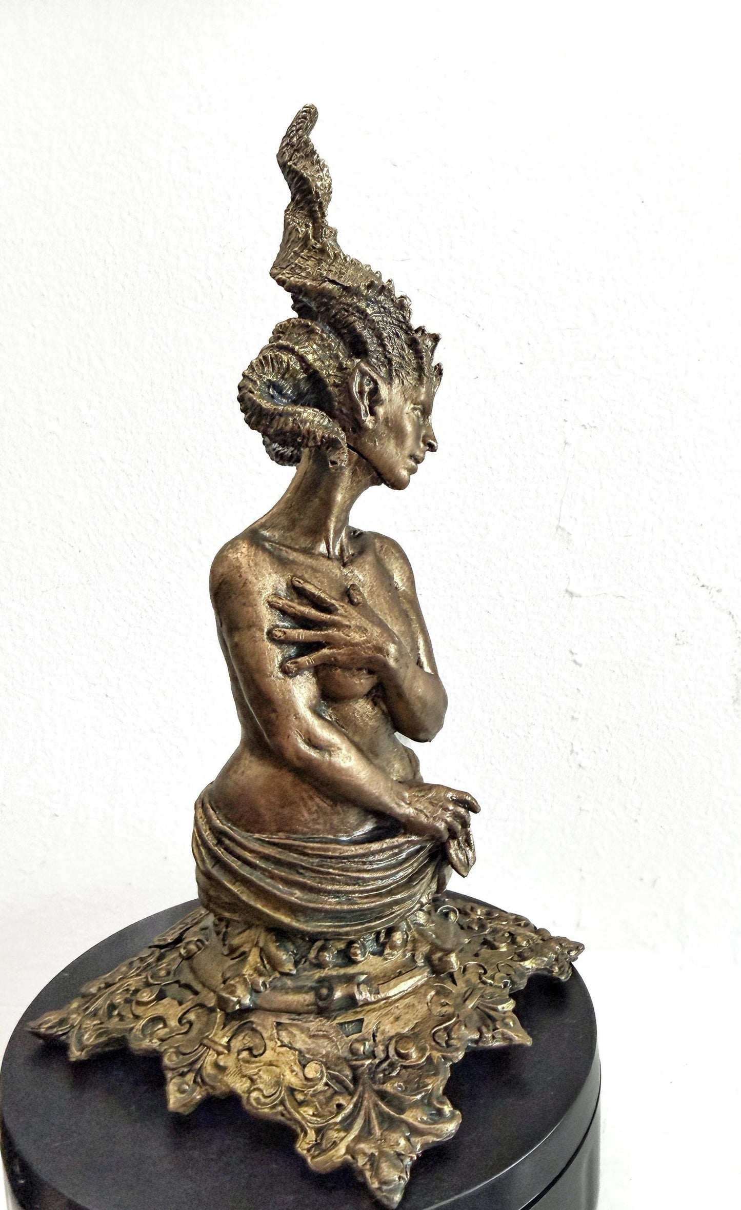Demeter's Grief Statue, Hand Painted Resin Sculpture | Mythical Goddess Figurine | Gothic Dark Fantasy Art