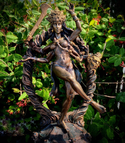 Kali Goddess Statue, Hand Painted Resin Sculpture |Mythological Figurine |Myths and Legends Hindu Statue |Mythic Altar Statue for Home Decor