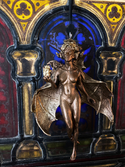Lilith Ornament, Hand Painted Resin Sculpture | Mythic Goddess Figurine |Myths and Legends Character Ornament for Gothic Home Decor