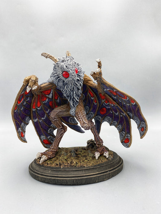 Mothman Statue, Full Color Resin Sculpture | Cryptozoology Creature Figurine | Urban Legend Moth Man Monster Figurine, Horror Art Decor