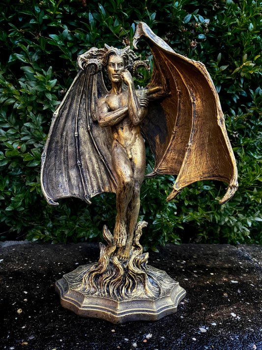Lucifer Morning Star Statue | Mythological Deities Figurine | Fallen Angel Character Statue | Satan Altar Statue for Gothic Home Decor