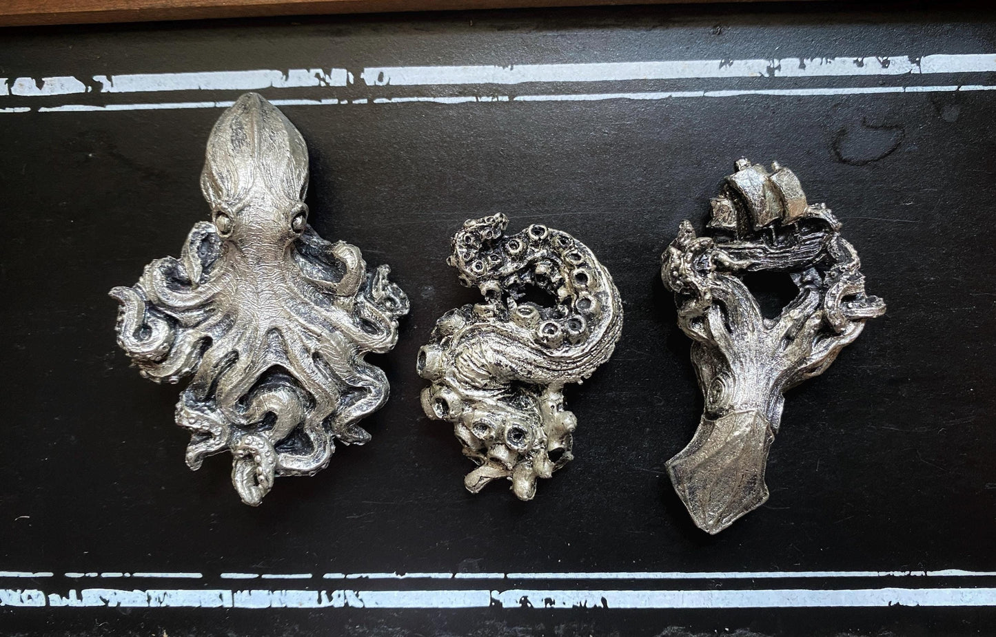 Set of Kraken Magnets- Octopus, Squid, Tentacle | Hand Painted Resin Sculpture | Nautical Decor| Kraken Magnets for Fantasy and Gothic Decor