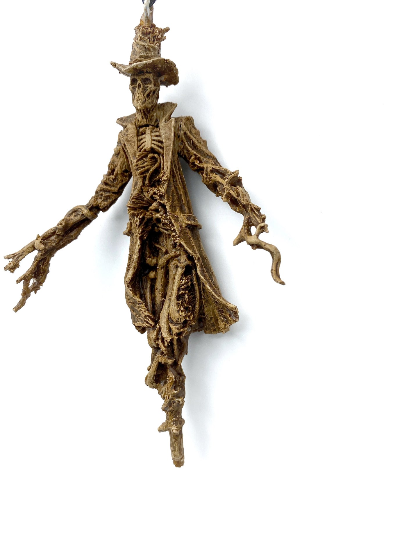 Scarecrow Ornament, Hand Painted Resin Sculpture | Gothic Halloween Nightmare Creature Figurine | Dark Folklore Art for Spooky Holiday Decor
