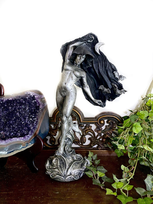 Nyx, the Goddess of the Night Statue| Mythological Deities Figurine | Myths and Legends Character| Mythic Altar Statue for Gothic Home Decor