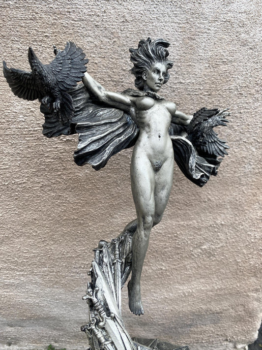 Morrigan the Celtic Goddess Statue | Mythological Deities Figurine | Myths and Legends Character | Mythic Altar Statue for Gothic Home Decor