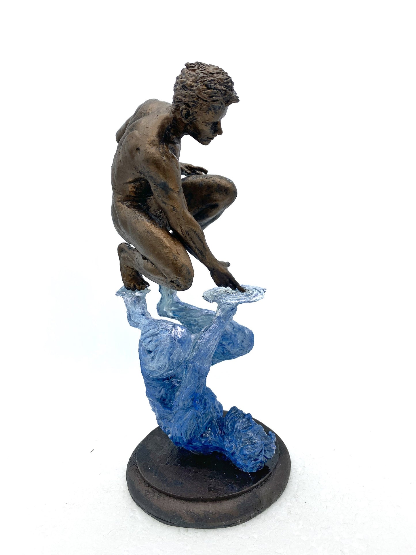 Narcissus' Reflection Statue: Introspection and Identity | Mythological Character Figurine |Myths and Legends Statue |Fantasy Art Home Decor