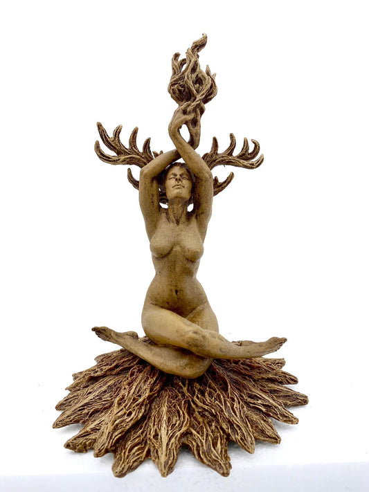 Prakrit Shakti: The Awakening Spirit Statue, Wood Finish
