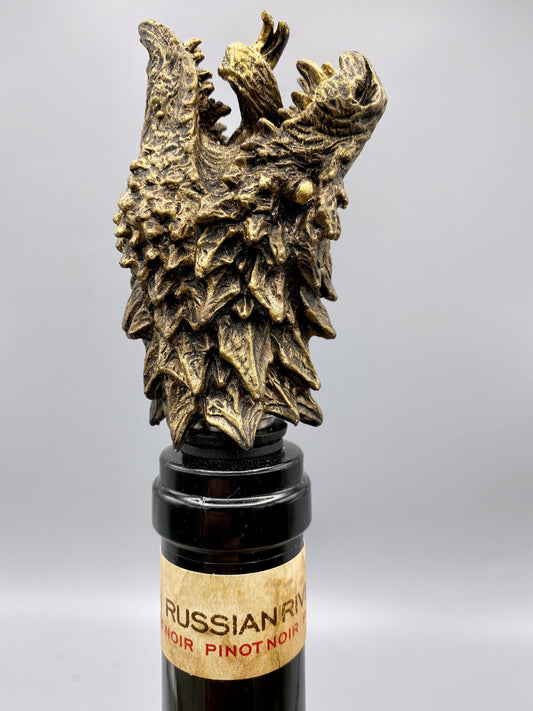 Dragon Winestopper, Hand Sculpted Resin,  Mythic Fantasy Art Barware | Legendary Dragon Bottle Stopper | Fantasy Wine and Barware Gift