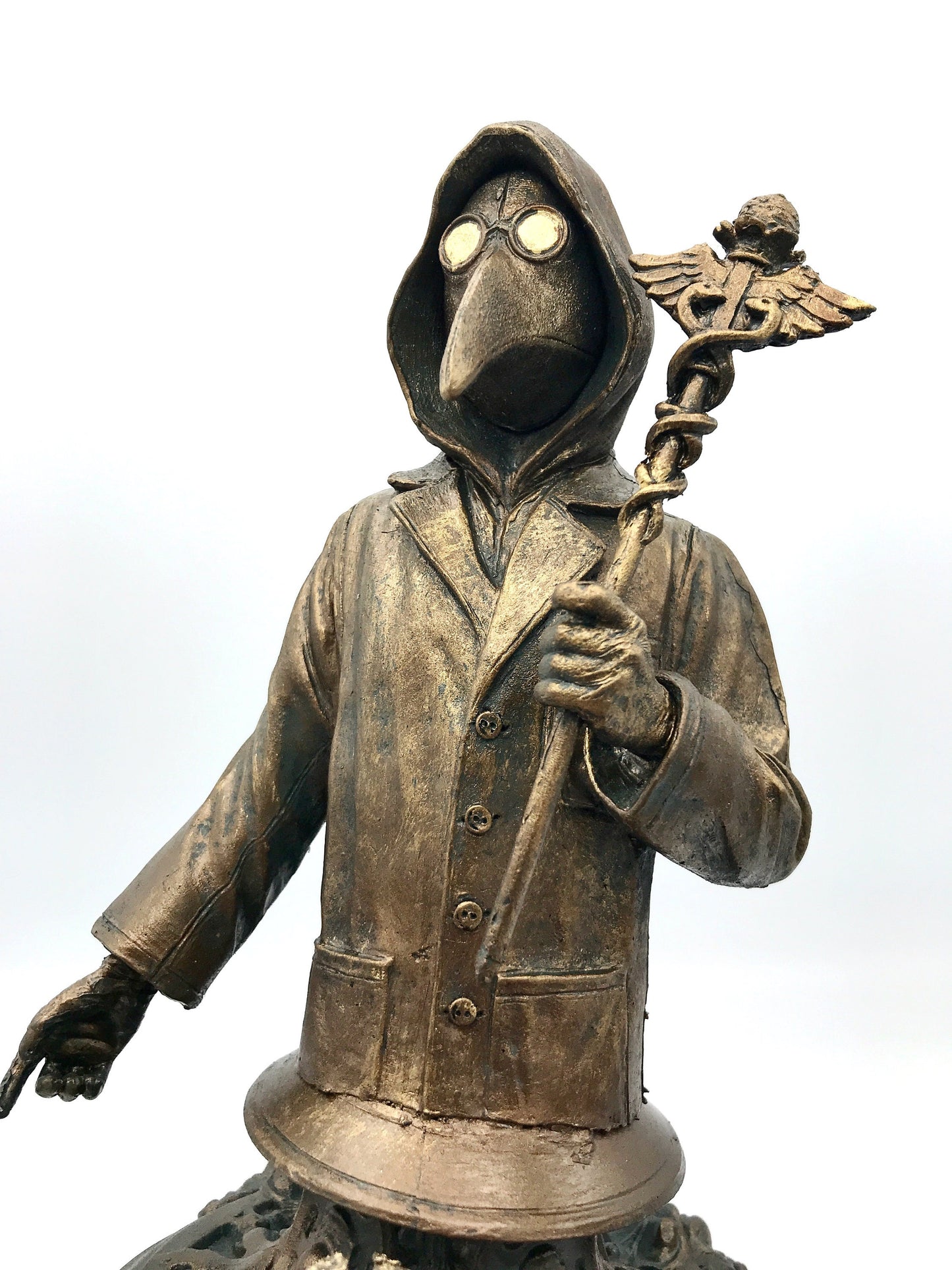 Healthcare Worker Bust, Plague Doctor Variant, Bronze Finish, Doctors Without Borders Charity
