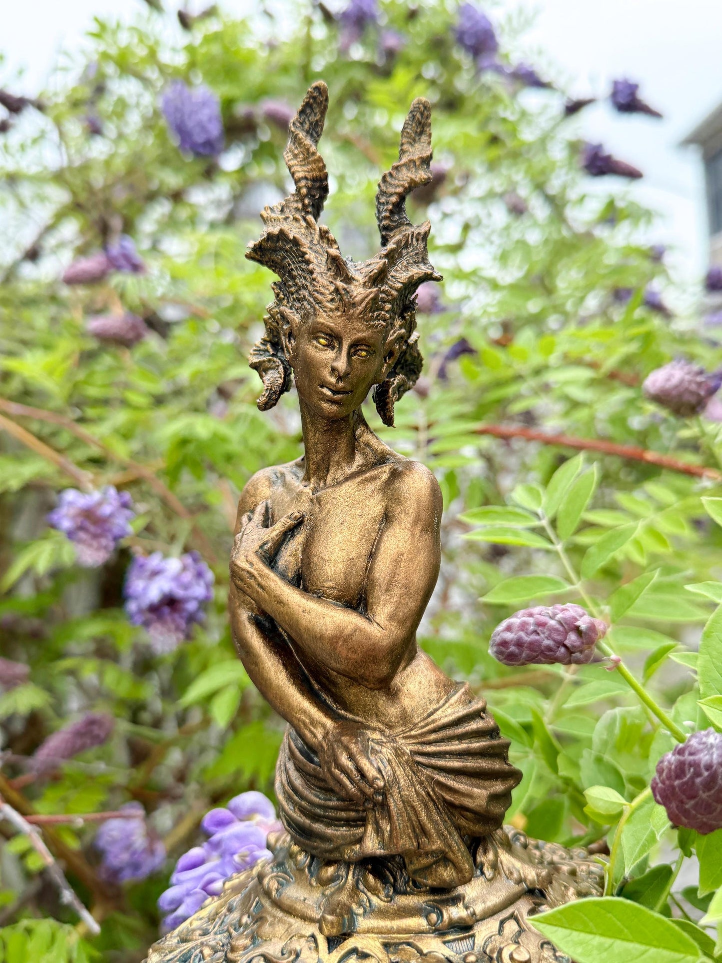 Demeter's Grief Statue, Hand Painted Resin Sculpture | Mythical Goddess Figurine | Gothic Dark Fantasy Art