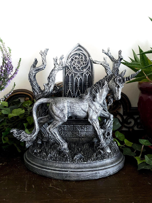 Unicorn Statue, Hand Painted Resin Sculpture | Mythical Creature Figurine | Unique Legendary Guardian Spirit Figurine. Fantasy Art Decor