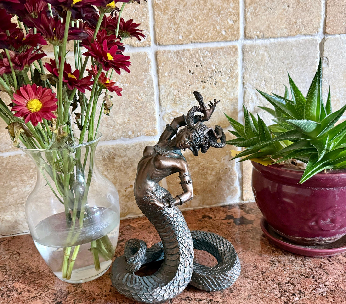 Medusa Statue, Hand Painted Resin Sculpture |. Mythological Creature Figurine | Myths and Legends Character Statue | Fantasy Art Lover Gift