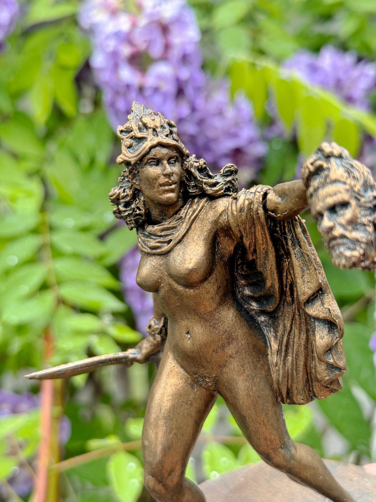 Refuse/Resist: Judith and Holofernes Statue, Hand Painted Resin Sculpture | Biblical Legend Figurine| Warrior Woman Art for Fantasy Art Gift