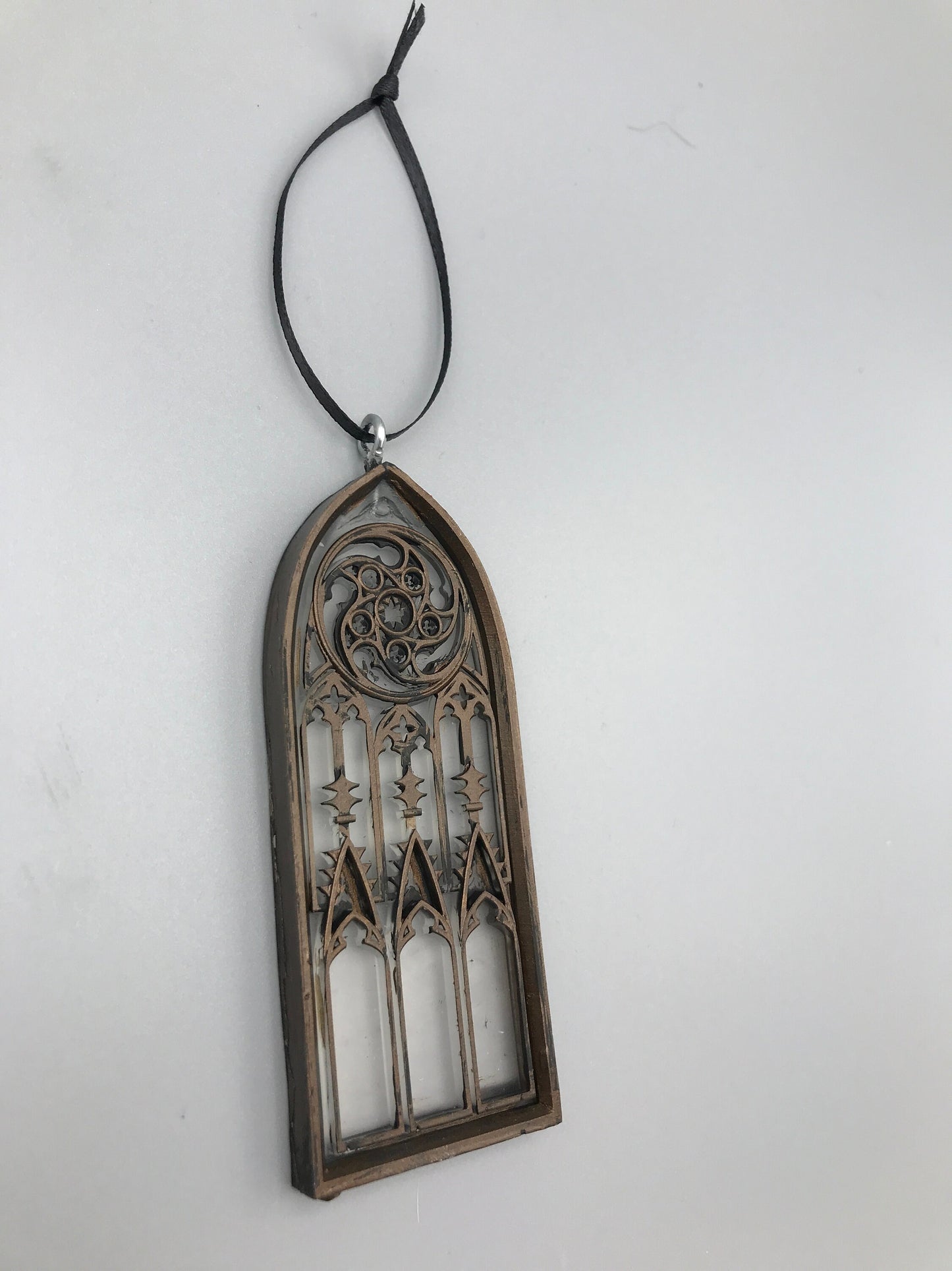 Gothic Cathedral Arch Ornament, Translucent | Unique Gothic Home Decor | Resin Medieval Architecture, Gothic Ornament Holiday Decor