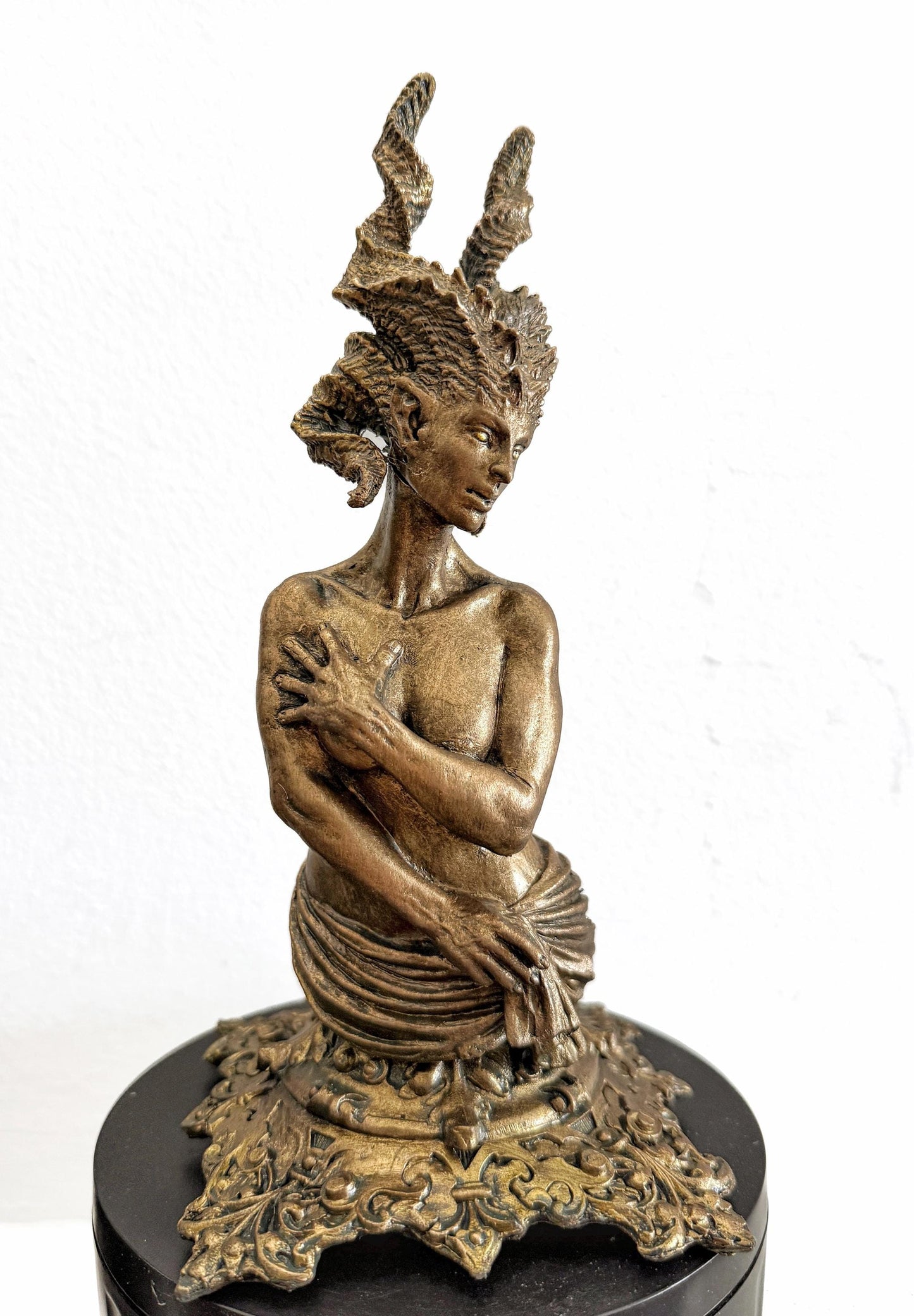 Demeter's Grief Statue, Hand Painted Resin Sculpture | Mythical Goddess Figurine | Gothic Dark Fantasy Art