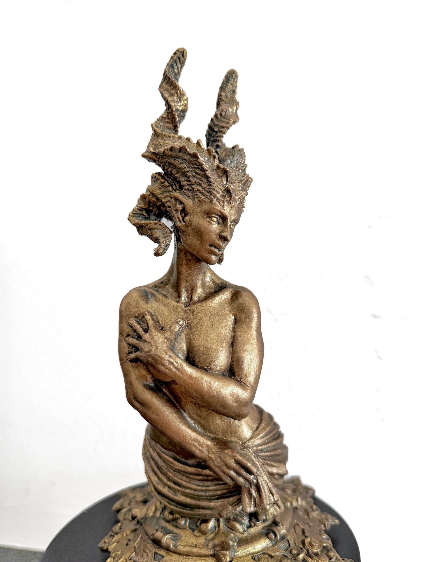 Demeter's Grief Statue, Hand Painted Resin Sculpture | Mythical Goddess Figurine | Gothic Dark Fantasy Art