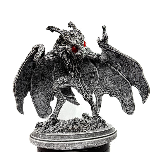 Mothman Statue, Hand Painted Resin Sculpture | Cryptozoology Creature Figurine | Urban Legend Moth Man Monster Figurine, Horror Art Decor