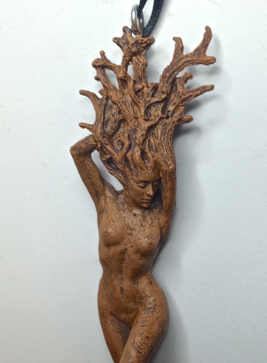 Dryad Ornament, Hand Painted Resin Sculpture | Mythological Forest Creature Figurine | Woodland Nature Goddess Ornament for Fantasy Decor