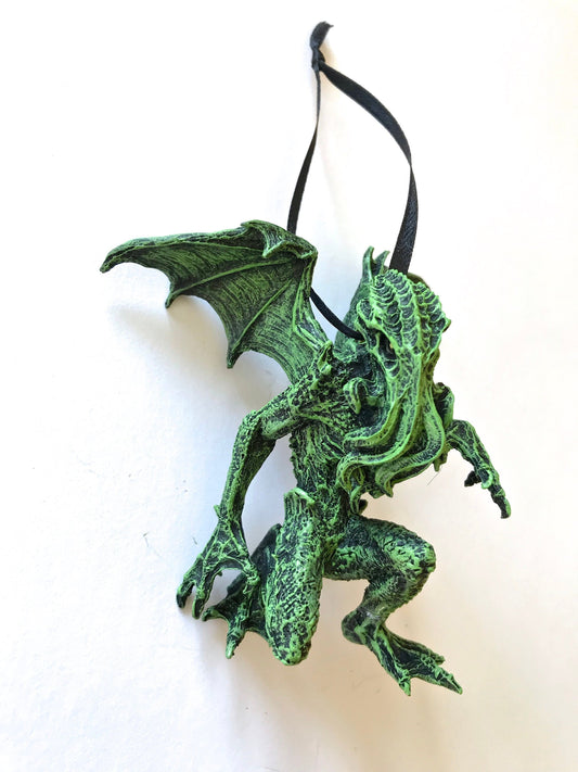 H.P. Lovecraft’s Cthulhu Ornament, Hand Painted Sculpture | Cthulhu Mythos Monster Figurine | Lovecraftian Horror Ornament and Gamer Gift