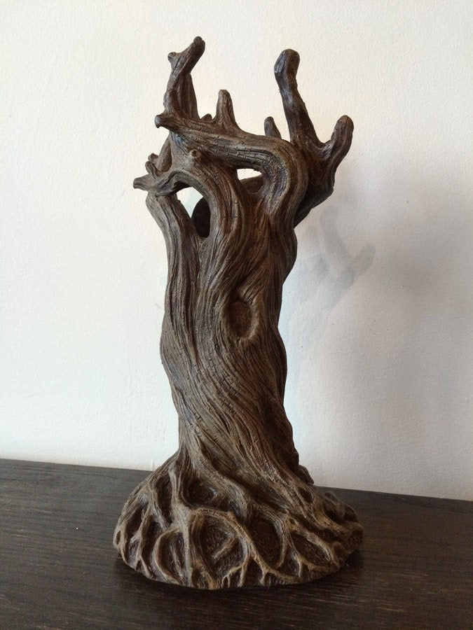Tree Vase, Brown Finish | Unique Woodland Rustic Home Decor | Resin Sculpture Flower Vase, Nature Gift and Earthy Home Decor