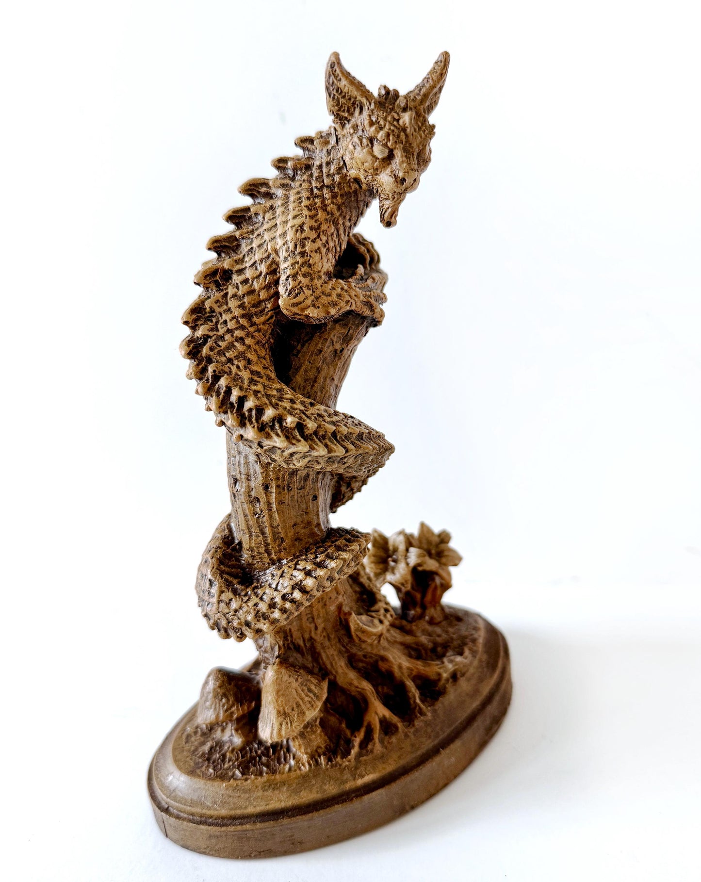 Tatzelwurm/ Dragon Cat Statue, Hand Painted Resin Sculpture | Mythical Creature Figurine | Unique Legendary Cat Figurine. Fantasy Art Decor