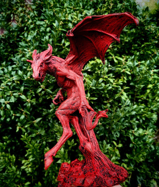 Jersey Devil Statue, Hand Painted Resin Sculpture | Cryptozoology Creature Figurine | Urban Legend Jersey Devil Monster, Gothic Art Decor