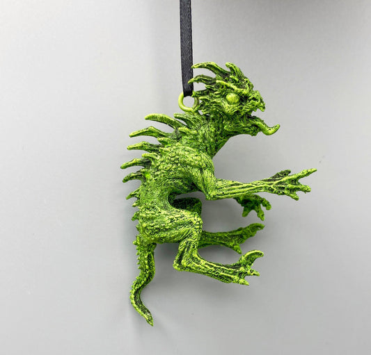 Chupacabra Ornament, Hand Painted Resin Sculpture |Cryptozoology Creature Figurine |Urban Legend Chupacabra Monster, Horror Ornament