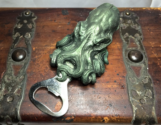 Cthulhu Bottle Opener, Hand Painted Resin | Gothic Cthulhu Barware, Lovecraftian Tentacle Bottle Opener | Fantasy Gothic Barware Gift