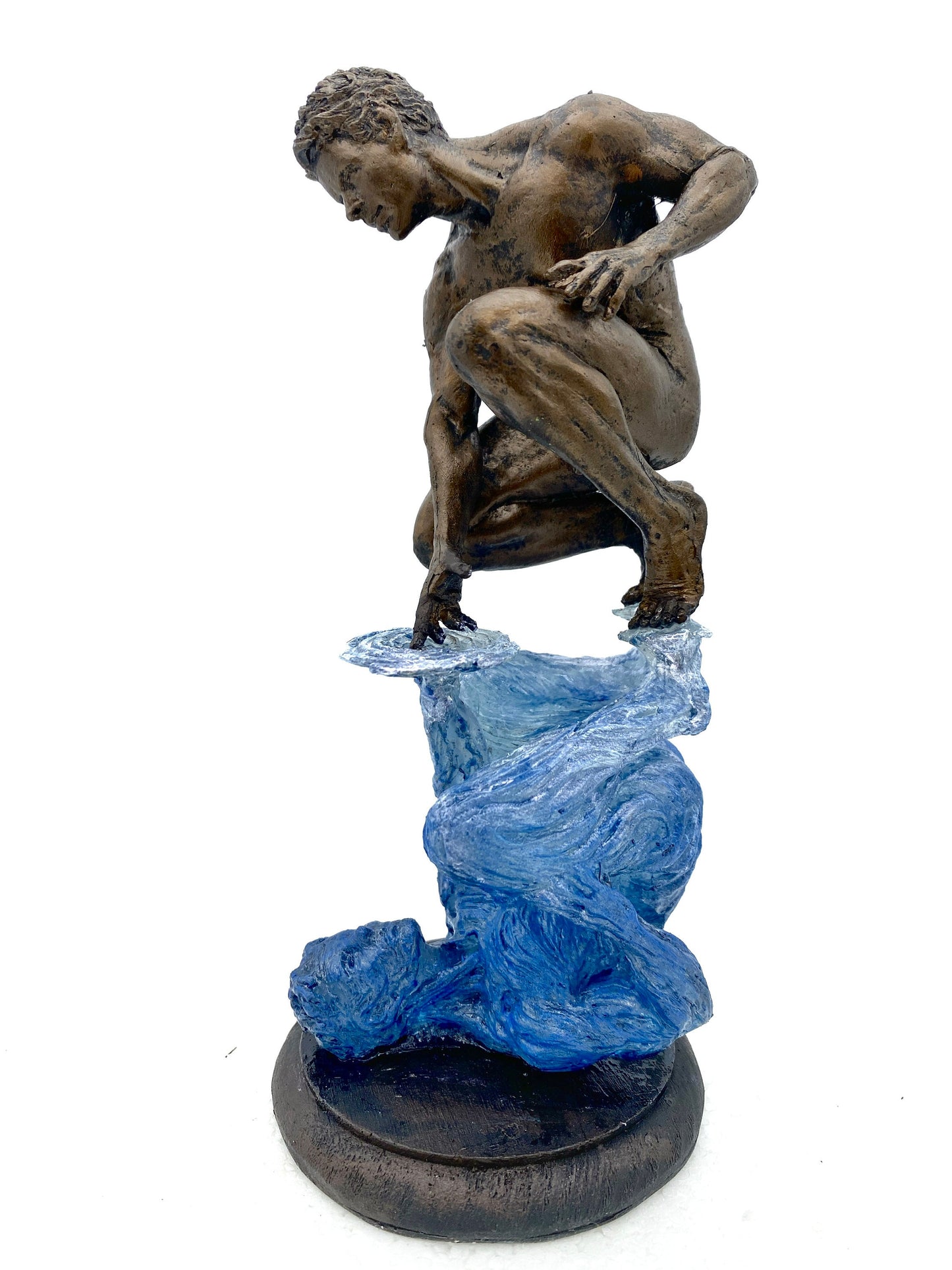 Narcissus' Reflection Statue: Introspection and Identity | Mythological Character Figurine |Myths and Legends Statue |Fantasy Art Home Decor