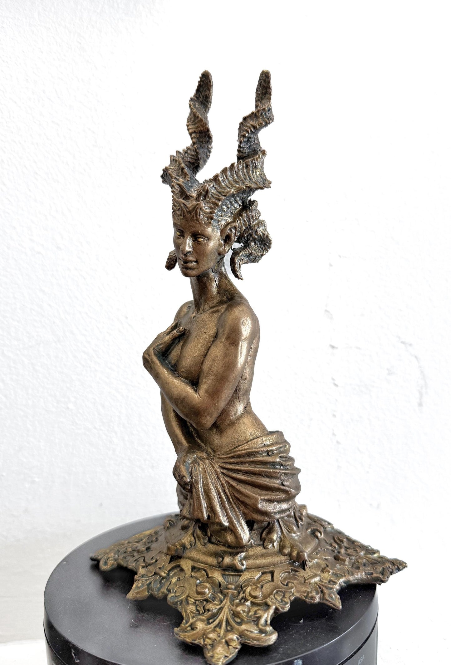 Demeter's Grief Statue, Hand Painted Resin Sculpture | Mythical Goddess Figurine | Gothic Dark Fantasy Art