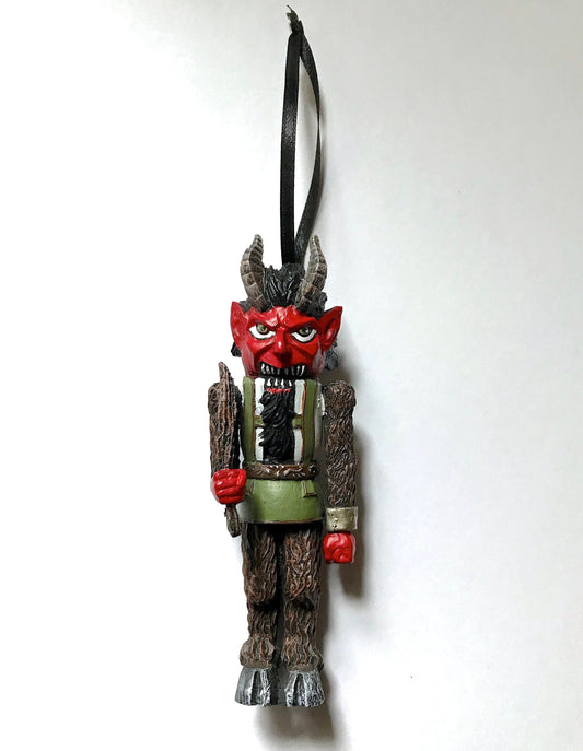 Krampus Nutcracker Ornament, Full Color, Resin Sculpture | Mythical Creature Figurine | Unique Dark Christmas Demon, Gothic Holiday Decor
