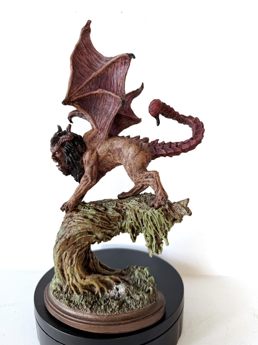 Manticore Statue, Full Color Resin Sculpture | Mythical Creature Figurine | Unique Legendary Manticore Monster Figurine. Fantasy Art Gift