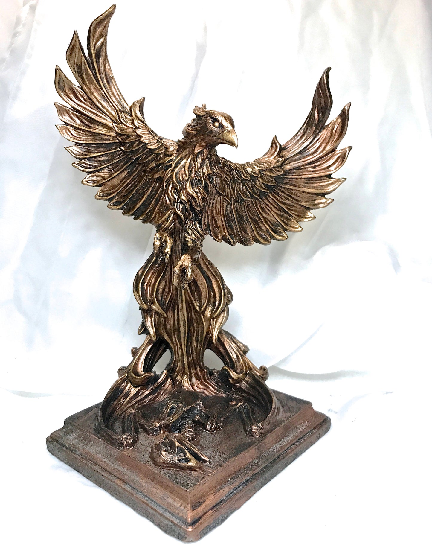Phoenix Statue, Hand Painted Resin Sculpture | Mythical Creature Figurine | Unique Legendary Flaming Phoenix Figurine Fantasy Art Decor Gift