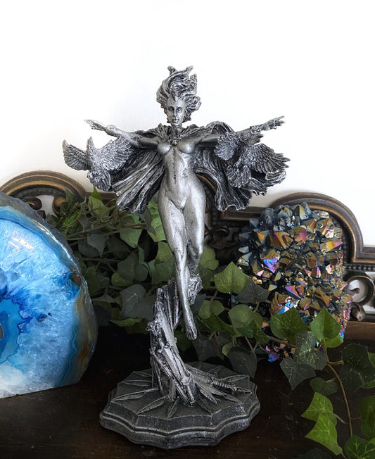 Morrigan the Celtic Goddess Statue | Mythological Deities Figurine | Myths and Legends Character | Mythic Altar Statue for Gothic Home Decor